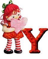 Kaz_Creations Alphabets Girl Heart Letter Y - GIF animado gratis