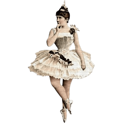kikkapink vintage ballerina woman - bezmaksas png
