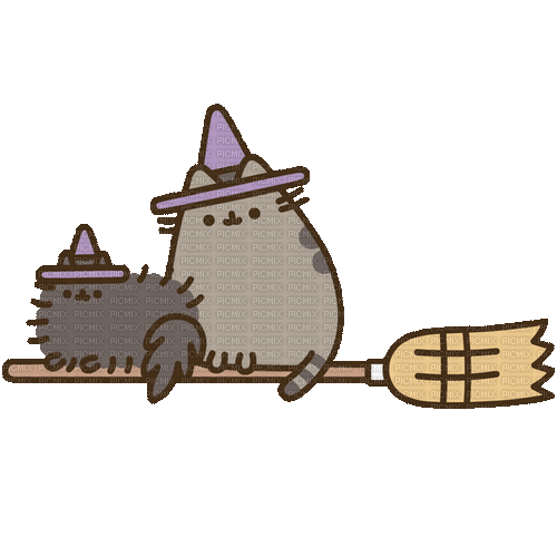 witch pusheen - Free animated GIF