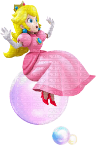 ♡Princess Peach Floating On The Bubble♡ - PNG gratuit