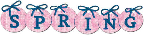 Spring.Text.Pink.Blue - darmowe png