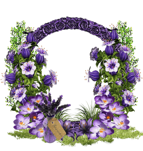 dolceluna lavender vintage flowers frame - zdarma png