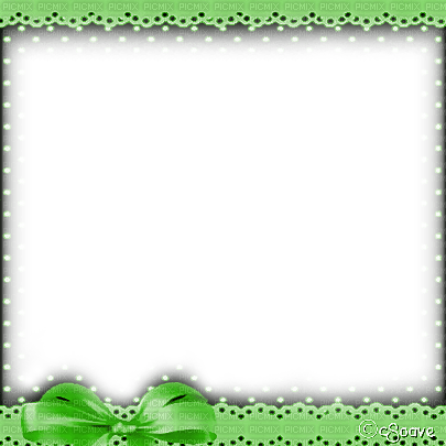 soave frame vintage bow lace black white green - Free PNG