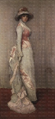 Vintage Women in Cream and Pink - PNG gratuit