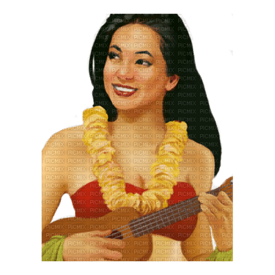 ukulele Hawaii woman - bezmaksas png