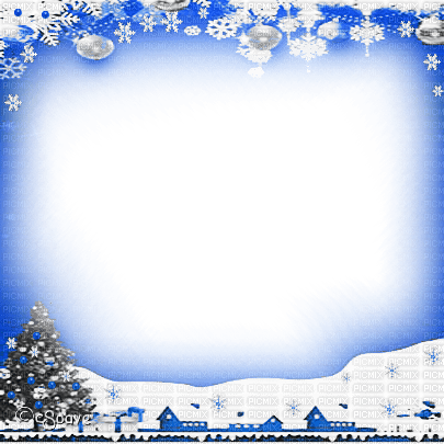 soave frame winter christmas tree house ball - 免费PNG