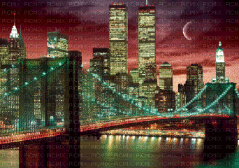New York.Landscape 3D.Bridge.Victoriabea - Gratis animeret GIF