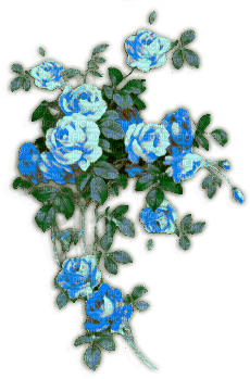 Blue green flowers roses deco [Basilslament] - PNG gratuit