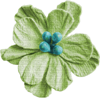 Flower Blume green blue - bezmaksas png