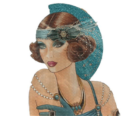 femme art deco woman vintage - безплатен png