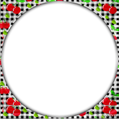 soave frame circle vintage rockabilly cherry black - δωρεάν png