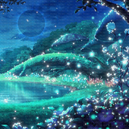 Y.A.M._Fantasy Landscape background - 無料のアニメーション GIF