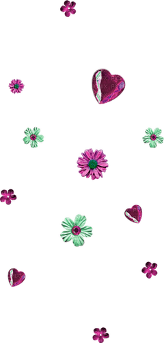 Hearts.Flowers.Purple.Green - png gratuito