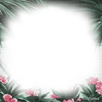 soave frame summer tropical  pink green - kostenlos png
