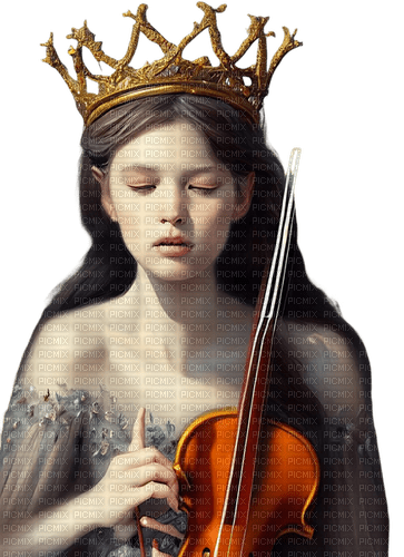 kikkapink girl fantasy violin music crown - zdarma png