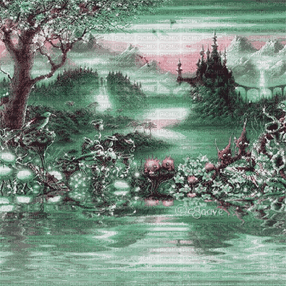 soave background animated forest  water - 免费动画 GIF