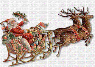 Santa and sleigh - Darmowy animowany GIF