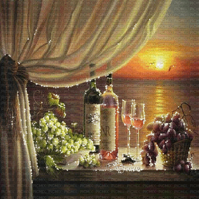 soave background animated windows curtain sunset - Ingyenes animált GIF