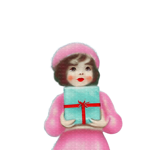 kikkapink vintage christmas pink teal girl baby - 免费PNG