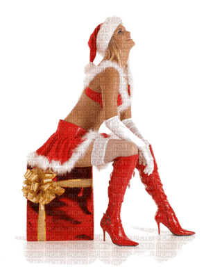 Kaz_Creations Woman Femme Christmas Red - PNG gratuit