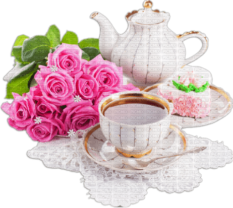 soave deco breakfast morning flowers rose tea pink - png grátis