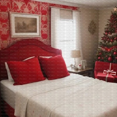 Red Christmas Bedroom - zdarma png