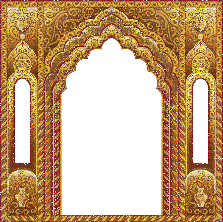 Frame Gold Temple deco Glitter - Besplatni animirani GIF