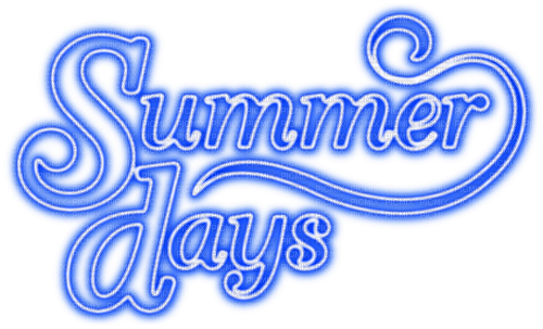 Summer Days.Text.Blue - zadarmo png