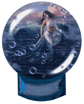 sea woman bubble globe - Бесплатни анимирани ГИФ