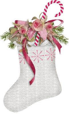 Christmas stocking-white-deco-minou52 - zadarmo png