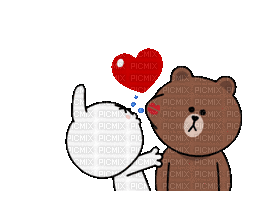 brown_&_cony love bunny bear brown cony gif anime animated animation tube cartoon liebe cher - Ingyenes animált GIF