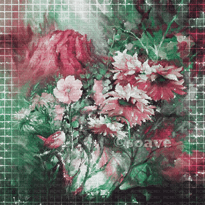 soave background animated flowers vase pink green - Besplatni animirani GIF