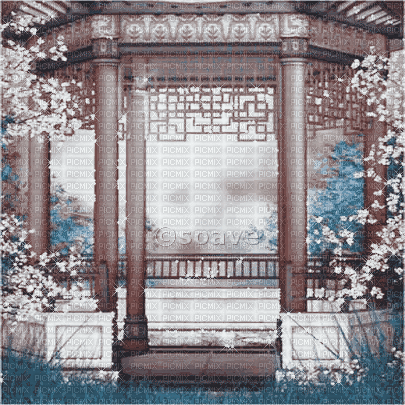 soave background oriental animated   blue brown - 免费动画 GIF