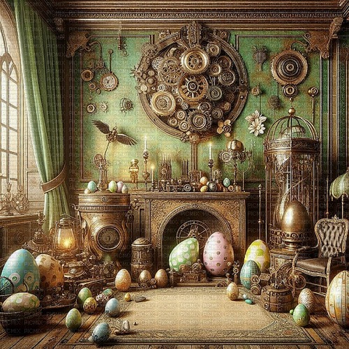 Background - Steampunk - Easter - zdarma png