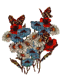 papillons et fleurs - Безплатен анимиран GIF