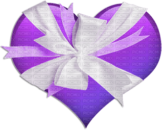 soave deco valentine bow heart  black white purple - 免费PNG
