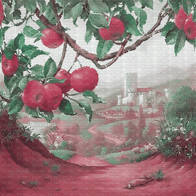 soave background animated vintage aplle tree - Darmowy animowany GIF