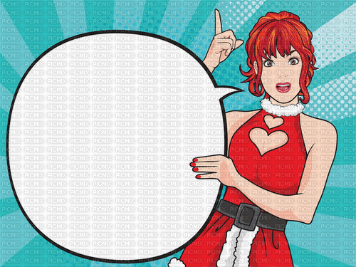 sm3 comic art popart red female callout - PNG gratuit