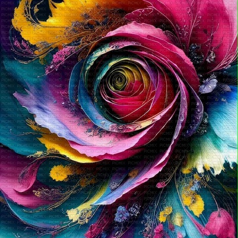 Rainbow Colors-Rose Background - PNG gratuit