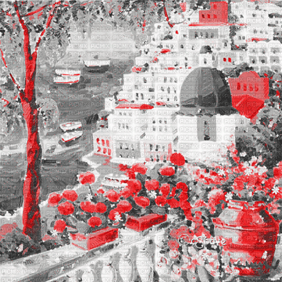 soave background animated city terrace flowers - Bezmaksas animēts GIF