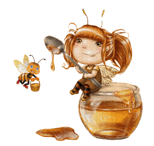 Girl with Honey - 無料png