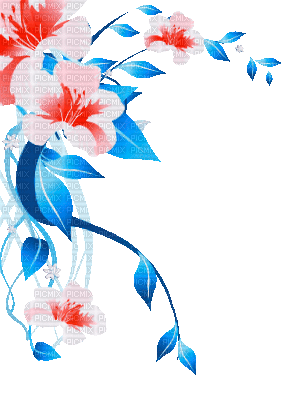 soave deco flowers spring branch corner animated - Gratis geanimeerde GIF