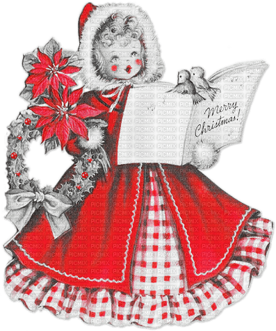 soave children girl vintage flowers christmas - безплатен png