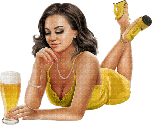 Woman. Summer. Beer. Leila - δωρεάν png
