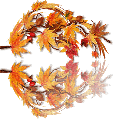 deco autumn automne leaves feuilles - GIF animé gratuit
