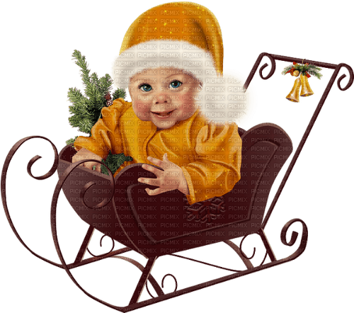 Christmas, sled, boy, winter. Leila - png gratis