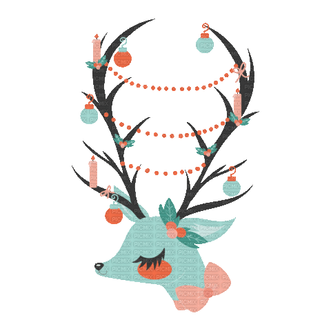 pink blue reindeer - 無料のアニメーション GIF