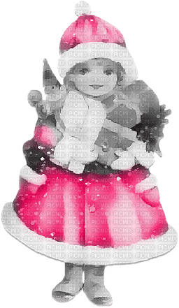 soave girl children vintage  winter gift christmas - gratis png