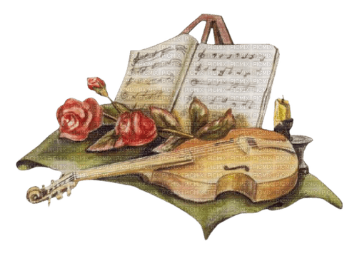kikkapink music vintage rose red violin spring - PNG gratuit