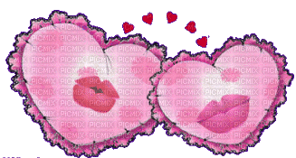 Hearts kissing - GIF animado grátis